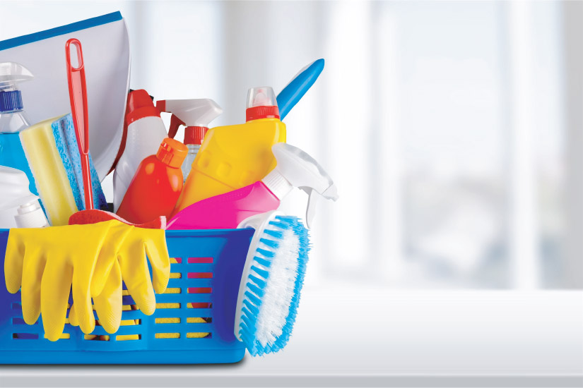 cleaning tips for every room with essential home cleaning supplies basket