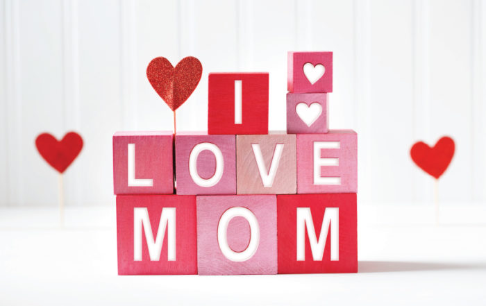 mother’s day ideas simple message i love mom decorative blocks