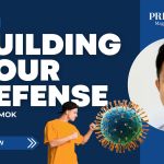 Nutrition for immune system defence illustrated with dietitian Caleb Mok and virus graphic