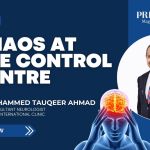 Neurologist Dr Mohammed Tauqeer Ahmad featured beside an illustration of a person experiencing brain-related symptoms.