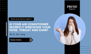 A person with a puzzled expression, standing beside the question: "Is Your Air Conditioner Secretly Wrecking Your Nose, Throat and Ears?"