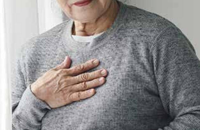An elderly person experiencing heatstroke,