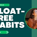 Smiling woman enjoying a hot drink with text overlay “Bloat-Free Habits” for Prime Magazine article.