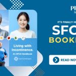 Cover of the “Living with Incontinence” handbook by the Society for Continence Singapore, featuring a supportive and hopeful design promoting awareness and care.