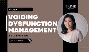 Promotional banner for Prime Magazine video on voiding dysfunction management featuring Dr Fiona Wu.