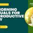 A steaming cup of coffee on a sunny morning table, symbolizing energy and focus for a productive day.