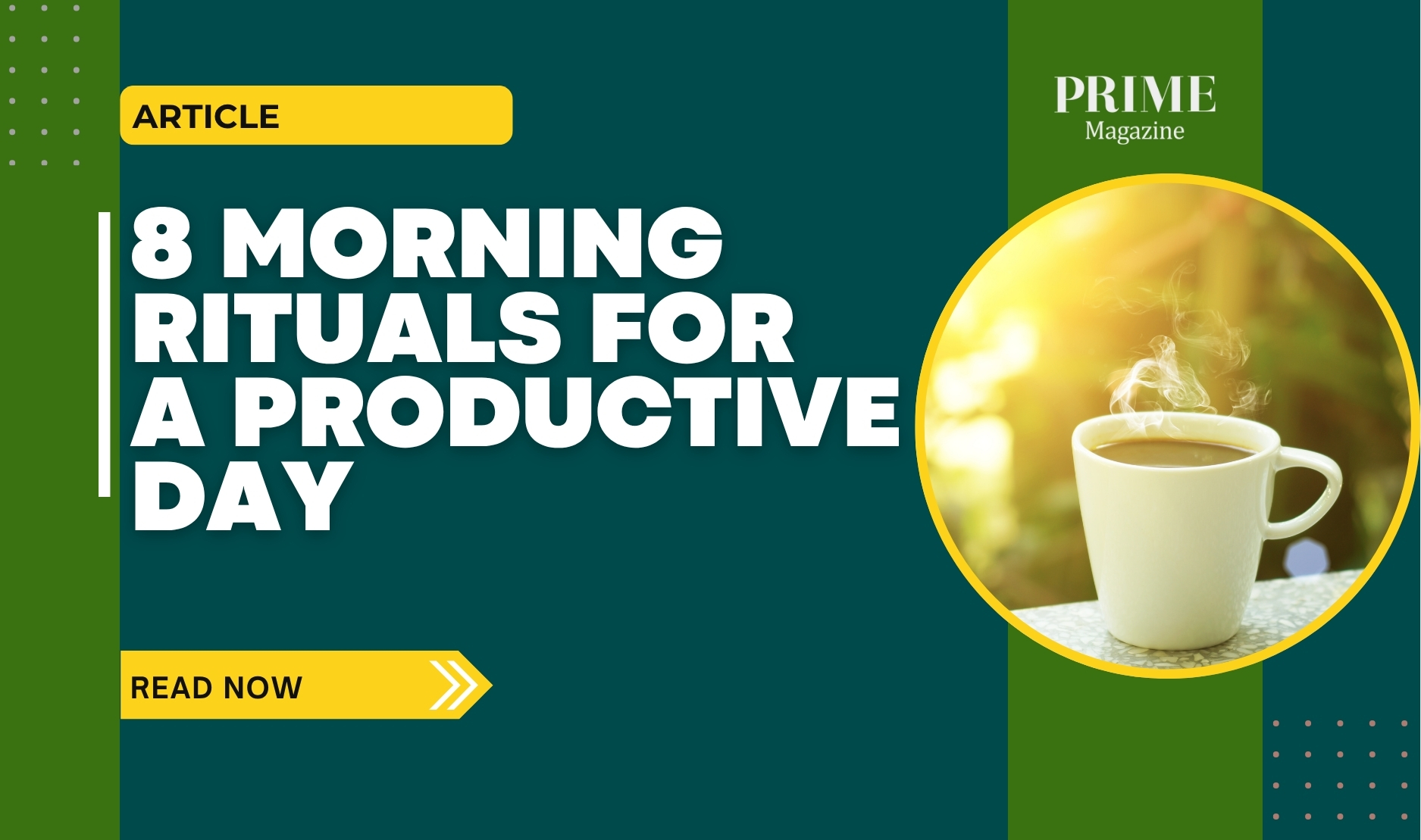 A steaming cup of coffee on a sunny morning table, symbolizing energy and focus for a productive day.