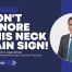 Dr Nivan Loganathan smiling in a navy suit beside bold text reading “Don’t Ignore This Neck Pain Sign!” — Prime Magazine video cover on neck pain warning signs.