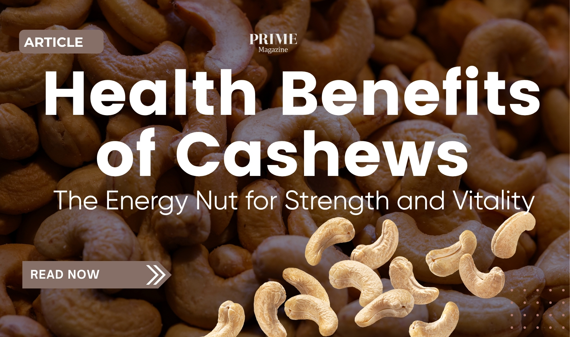 Close-up of raw cashew nuts in a bowl — illustrating the health benefits of cashews for strength, vitality, and sustained energy.