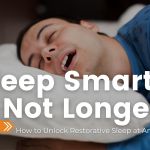 article graphic about improving sleep quality, showing a person resting on a pillow