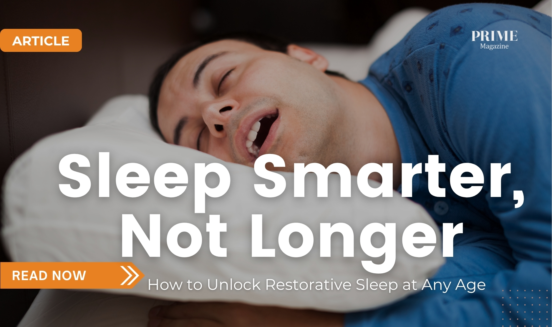 article graphic about improving sleep quality, showing a person resting on a pillow