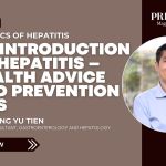 Promotional banner with the article title about hepatitis and a professional headshot on the right side.