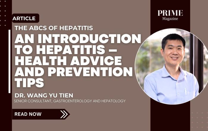 Promotional banner with the article title about hepatitis and a professional headshot on the right side.