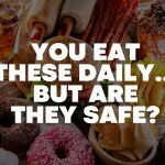 Collage of processed and fast foods including burgers, pizza, fries, chips, donuts, popcorn, soda, and hot dogs with bold text reading “You Eat These Daily… But Are They Safe?”