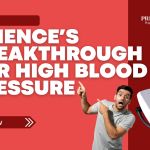 Illustration highlighting a new blood pressure treatment breakthrough, shown with a digital blood pressure monitor