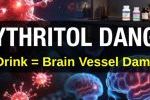 Erythritol sweetener linked to potential brain blood vessel damage and stroke risk illustration