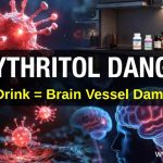 Erythritol sweetener linked to potential brain blood vessel damage and stroke risk illustration