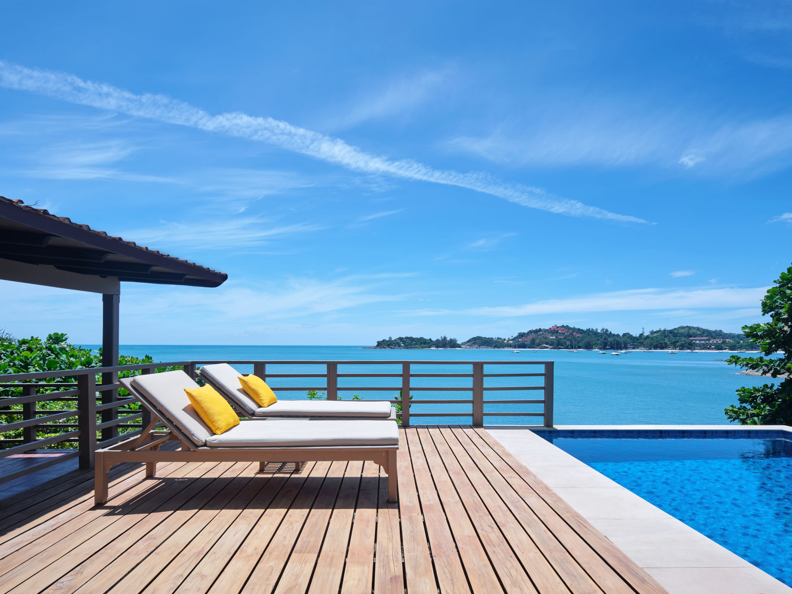 Oceanfront private pool overlooking the sea at Garrya Tongsai Bay Samui in Koh Samui, Thailand.