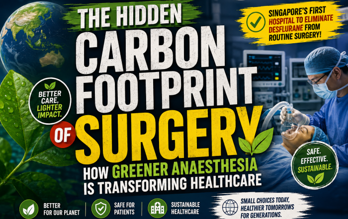 Anaesthetist caring for a patient during surgery, illustrating how greener anaesthesia supports sustainable healthcare and reduces the environmental impact of surgical procedures.