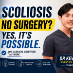 Dr Kevin Lau explaining non-surgical scoliosis treatment options, including early detection, bracing, rehabilitation and long-term monitoring for scoliosis management.
