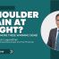 Dr Nivan Loganathan discussing why shoulder pain can feel worse at night, with a video title graphic.