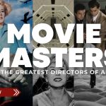 Collage featuring films by the greatest film directors of all time, highlighting iconic moments from cinema history