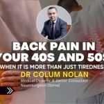 back pain in 40s and 50s showing lower back strain and possible sciatica