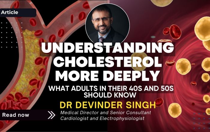 Understanding cholesterol in adults in their 40s and 50s with artery plaque illustration