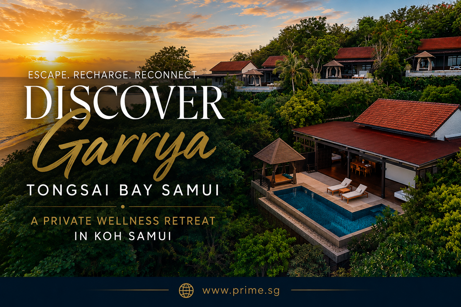 Garrya Tongsai Bay Samui luxury wellness retreat with private pool villa overlooking the sea in Koh Samui, Thailand