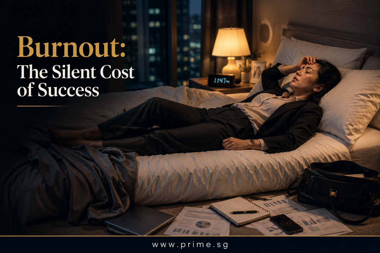 Business professional experiencing burnout and fatigue, highlighting the growing importance of wellness travel and work-life balance.