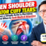 Dr Poh Keng Soon beside illustrations of shoulder pain and shoulder anatomy, highlighting frozen shoulder and rotator cuff tears.